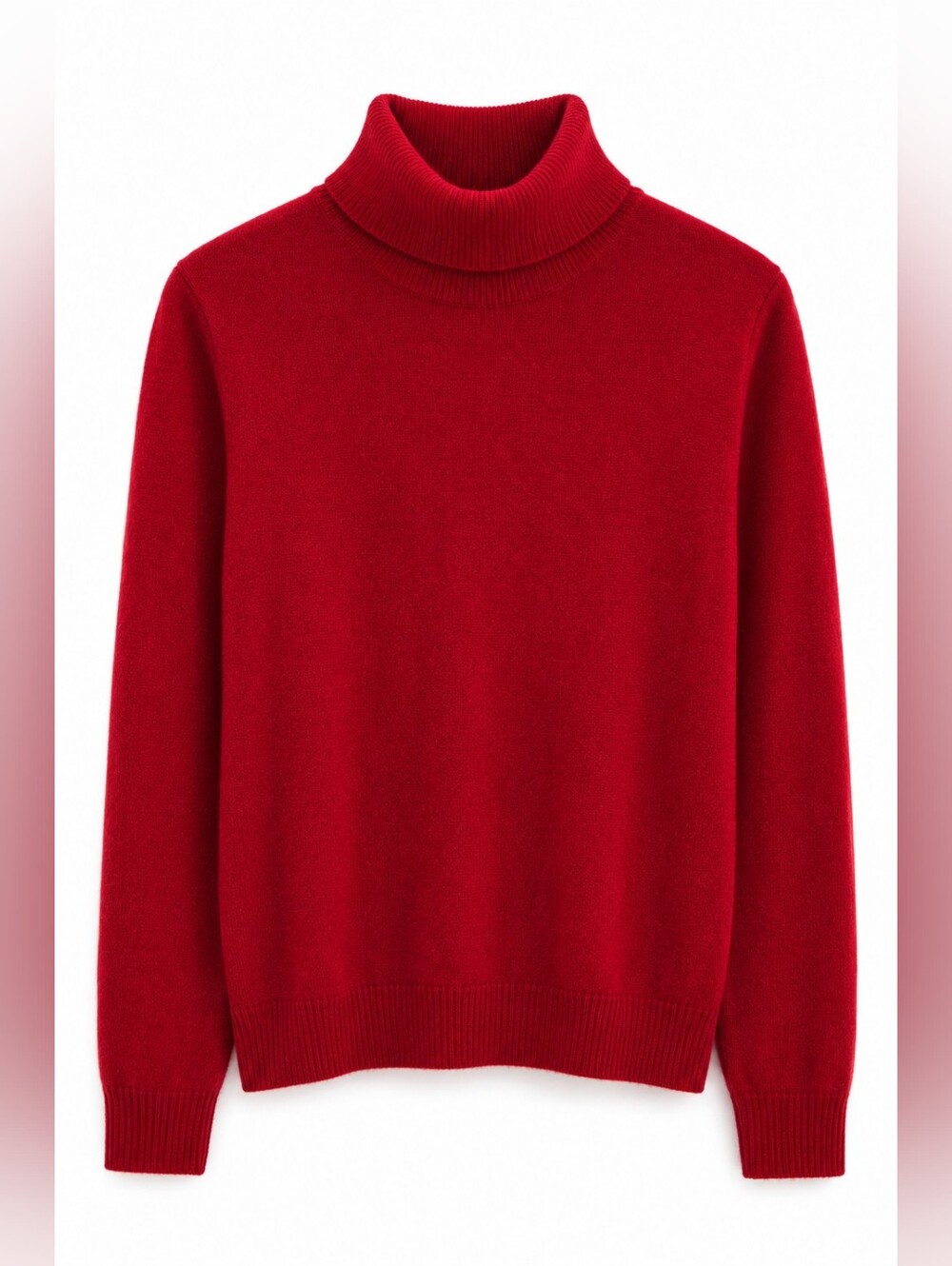 Griffen 100% Cashmere Cranberry Turtleneck, Petite S, Minimalist, Quiet Luxury